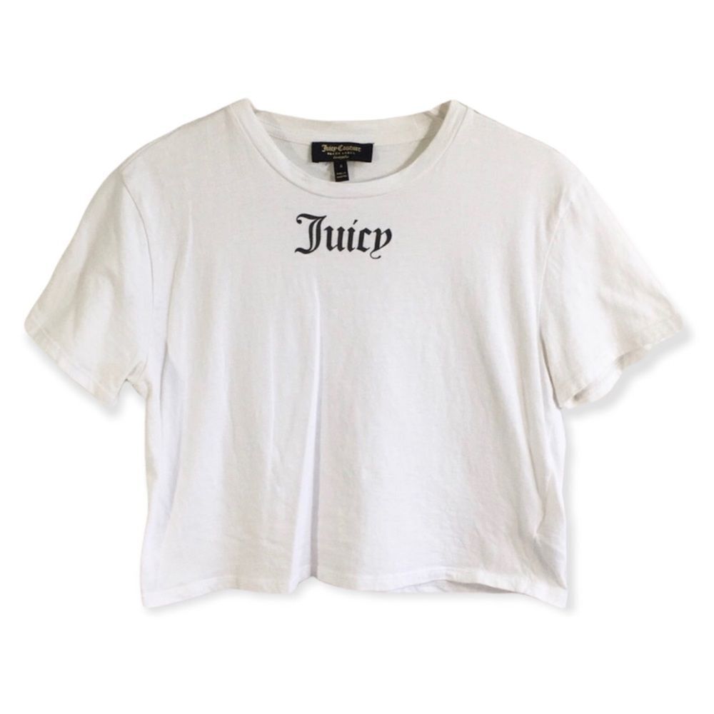 🔃Juicy Couture Black Label Logo White Crop Top